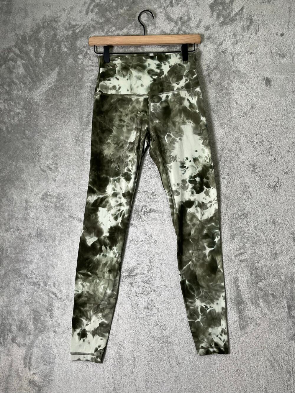 Lululemon Align High-Rise Leggings Olive Green Diamond Dye Tie Dye Yoga Leggings